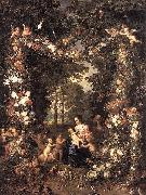Heilige Familie in einem Blumen Jan Brueghel
